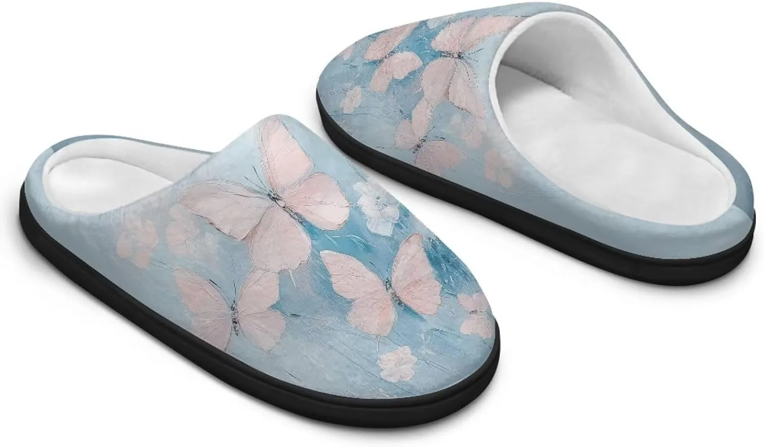 GOSTONG Womens Cotton Slippers Soft Sole Comfort Indoor House Slippers Warm Fuzzy Comfort Winter Non Slip Shoes Black US 3-13