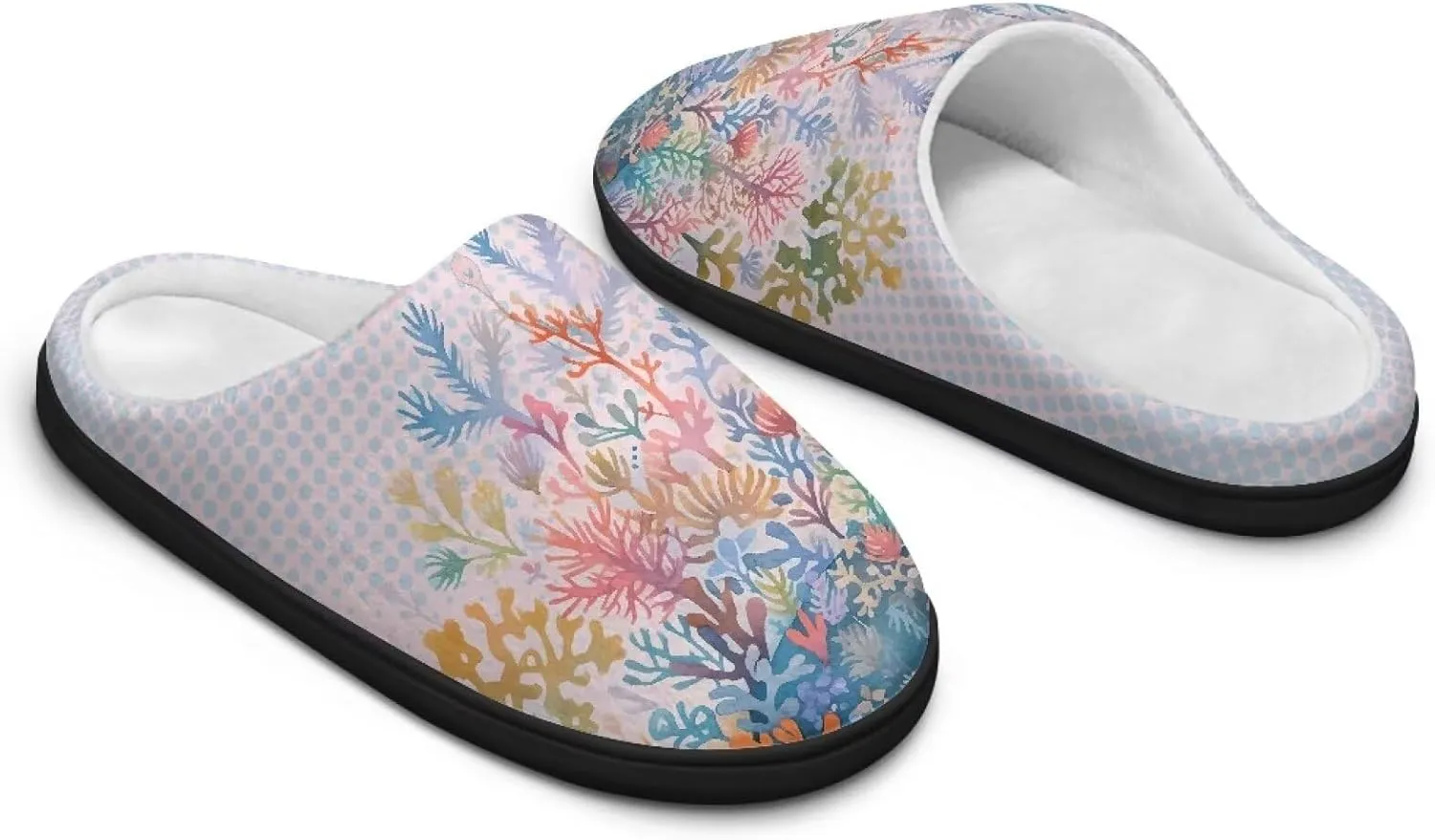 GOSTONG Womens Cotton Slippers Soft Sole Comfort Indoor House Slippers Warm Fuzzy Comfort Winter Non Slip Shoes Black US 3-13