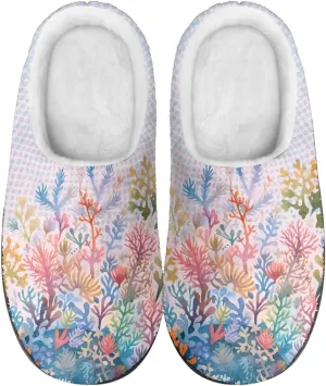 GOSTONG Womens Cotton Slippers Soft Sole Comfort Indoor House Slippers Warm Fuzzy Comfort Winter Non Slip Shoes Black US 3-13
