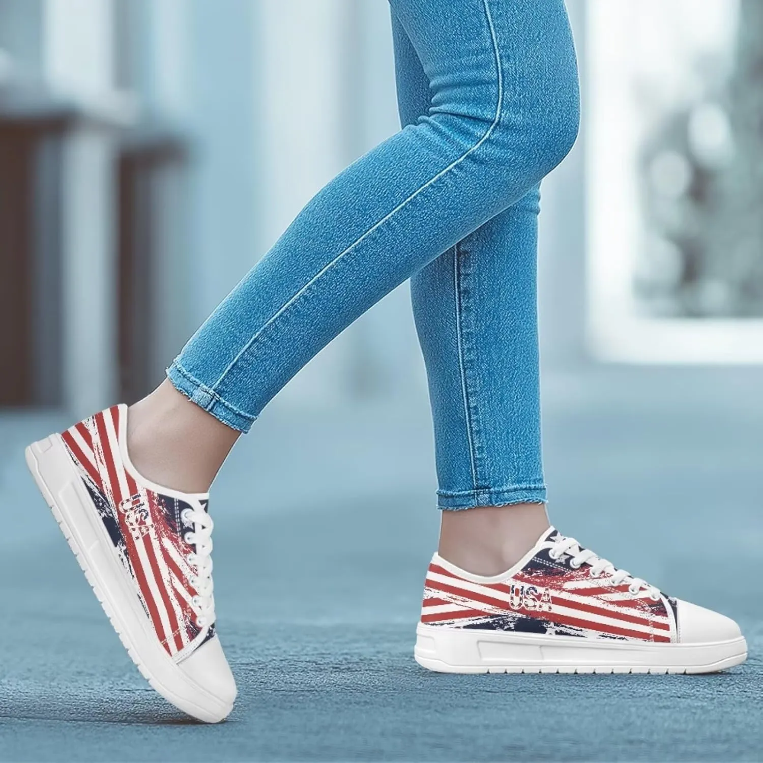 GOSTONG Women's Low Top Canvas Sneaker Lace Up Classic Casual Shoes Lightweight Non Slip for Work Commute White Size 6-13.5