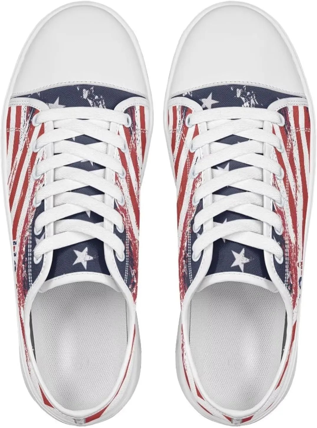 GOSTONG Women's Low Top Canvas Sneaker Lace Up Classic Casual Shoes Lightweight Non Slip for Work Commute White Size 6-13.5