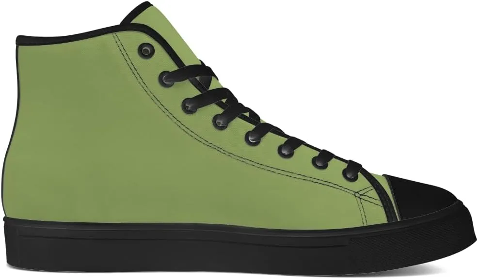 Green High Top Canvas Shoes Womens Mens High Top Sneakers Lace Up Casual Shoes Gifts for Men Women