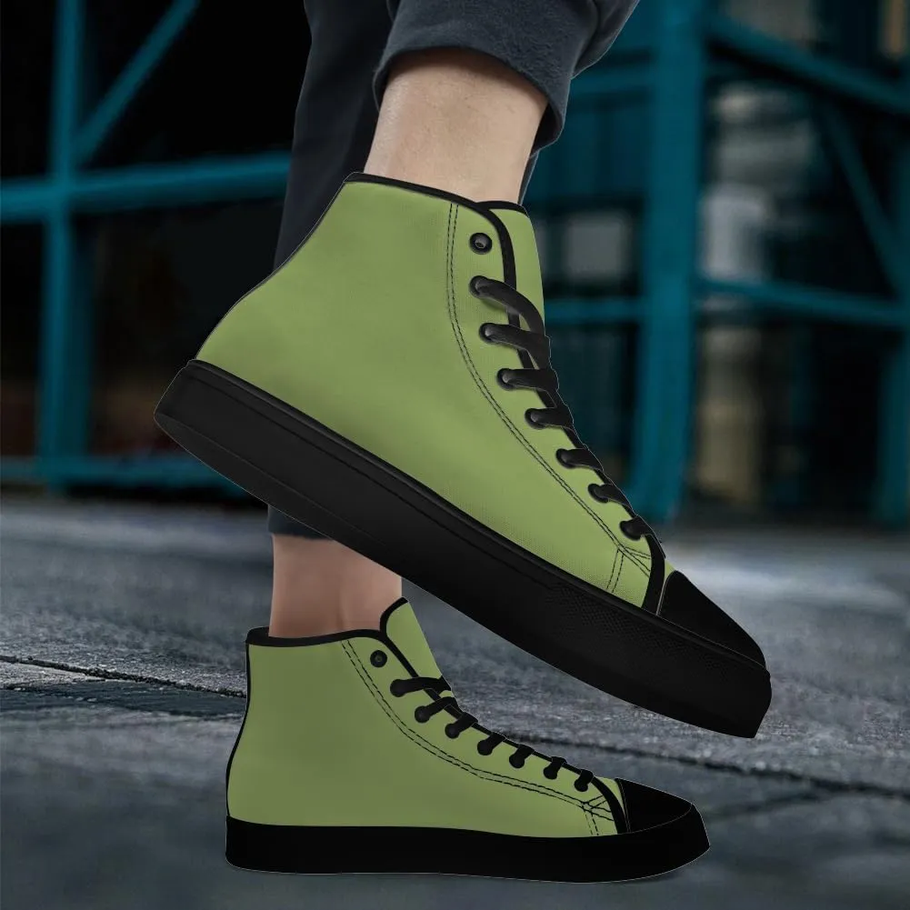 Green High Top Canvas Shoes Womens Mens High Top Sneakers Lace Up Casual Shoes Gifts for Men Women