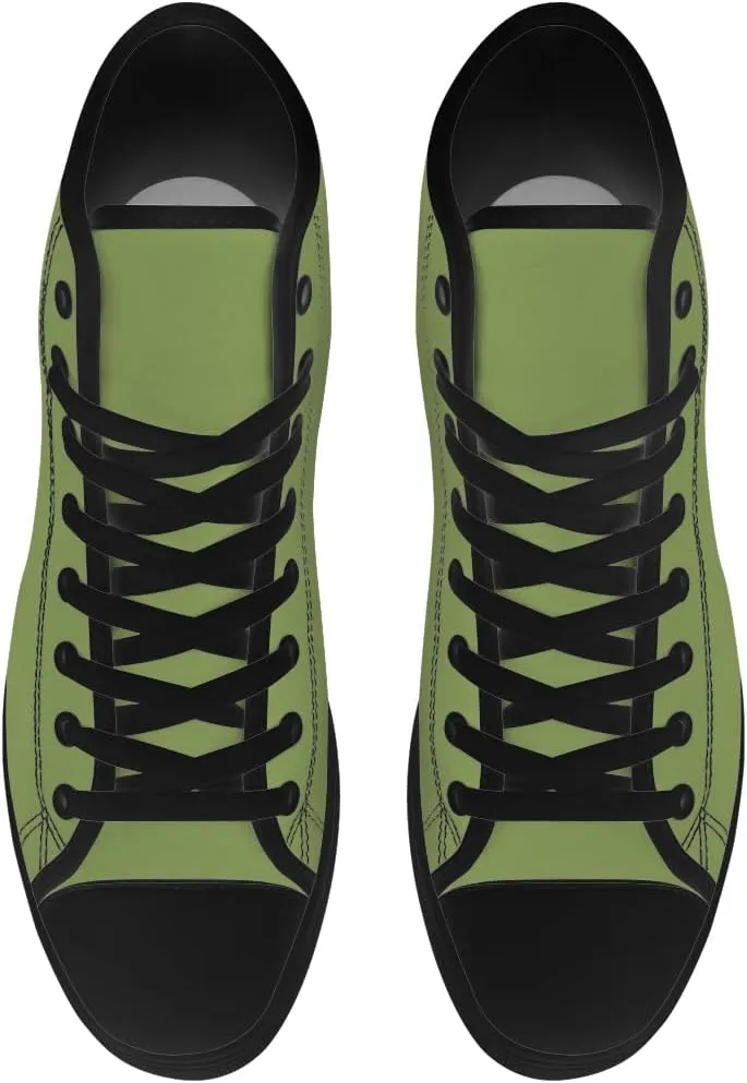 Green High Top Canvas Shoes Womens Mens High Top Sneakers Lace Up Casual Shoes Gifts for Men Women