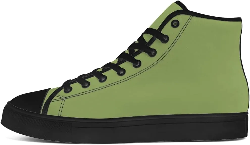 Green High Top Canvas Shoes Womens Mens High Top Sneakers Lace Up Casual Shoes Gifts for Men Women