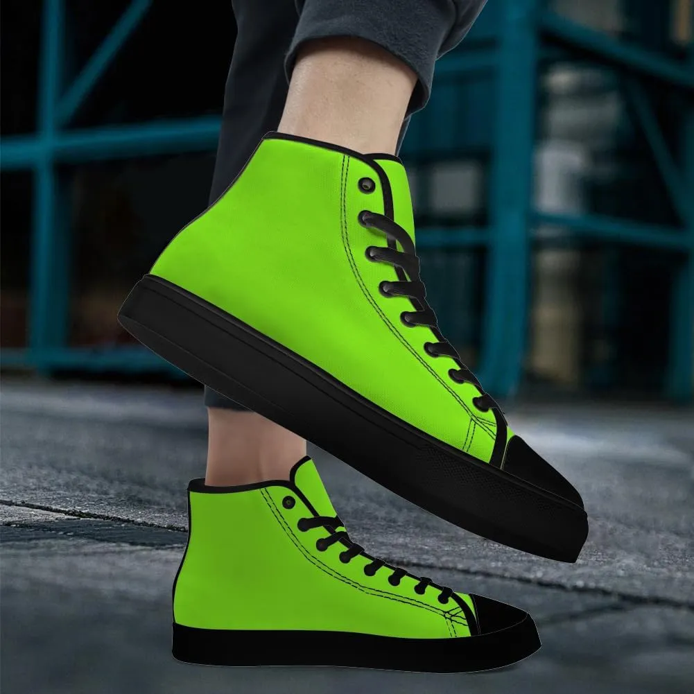 Green High Top Canvas Shoes Womens Mens High Top Sneakers Lace Up Casual Shoes Gifts for Men Women