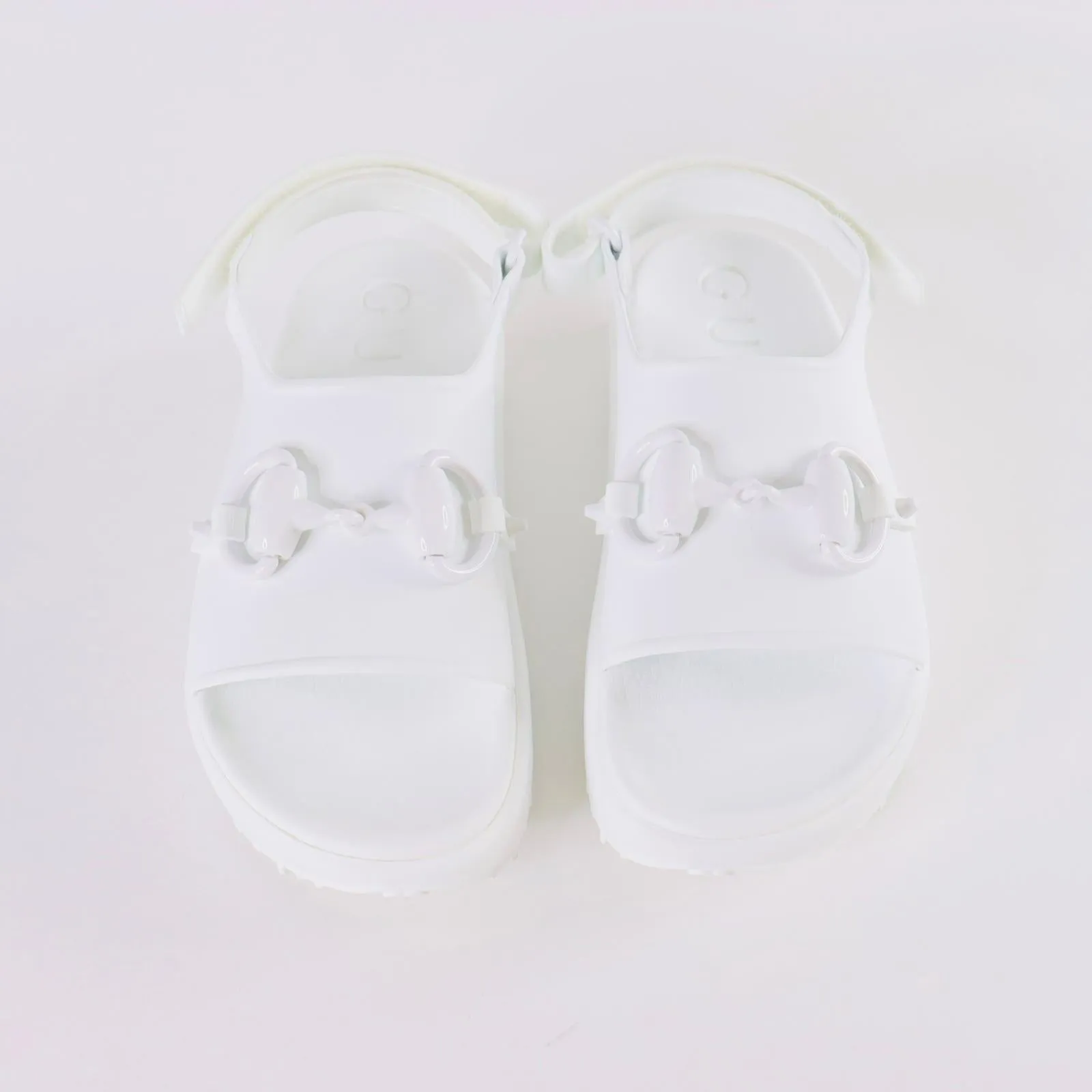 GUCCI Soft Rubber Horsebit Touch Womens Strapped Sandals