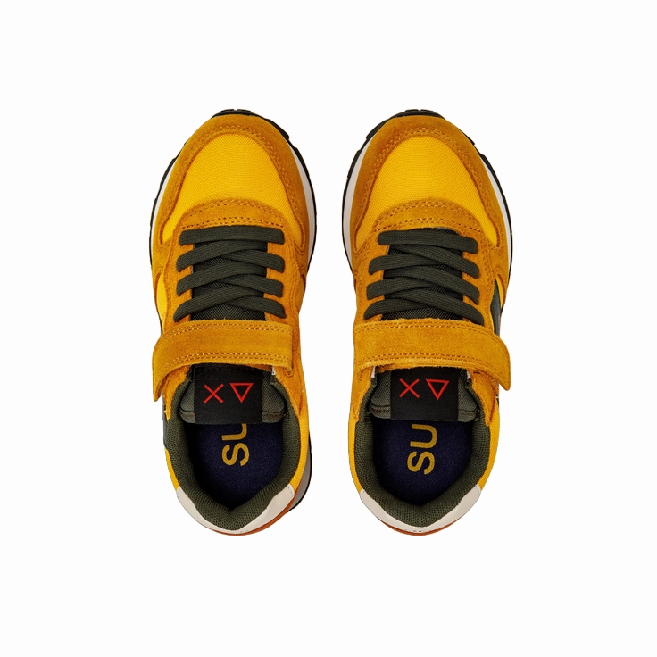 Stretch Woven Collar Sun68 scarpa sneakers da ragazzo con laccio elastico e velcro Jaki Solid Z43313K 23 giallo
