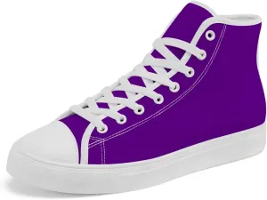 High Top Canvas Shoes for Men Women Purple High Top Sneakers Lace Up Casual Shoes Gifts for Boyfriend Girlfriend
