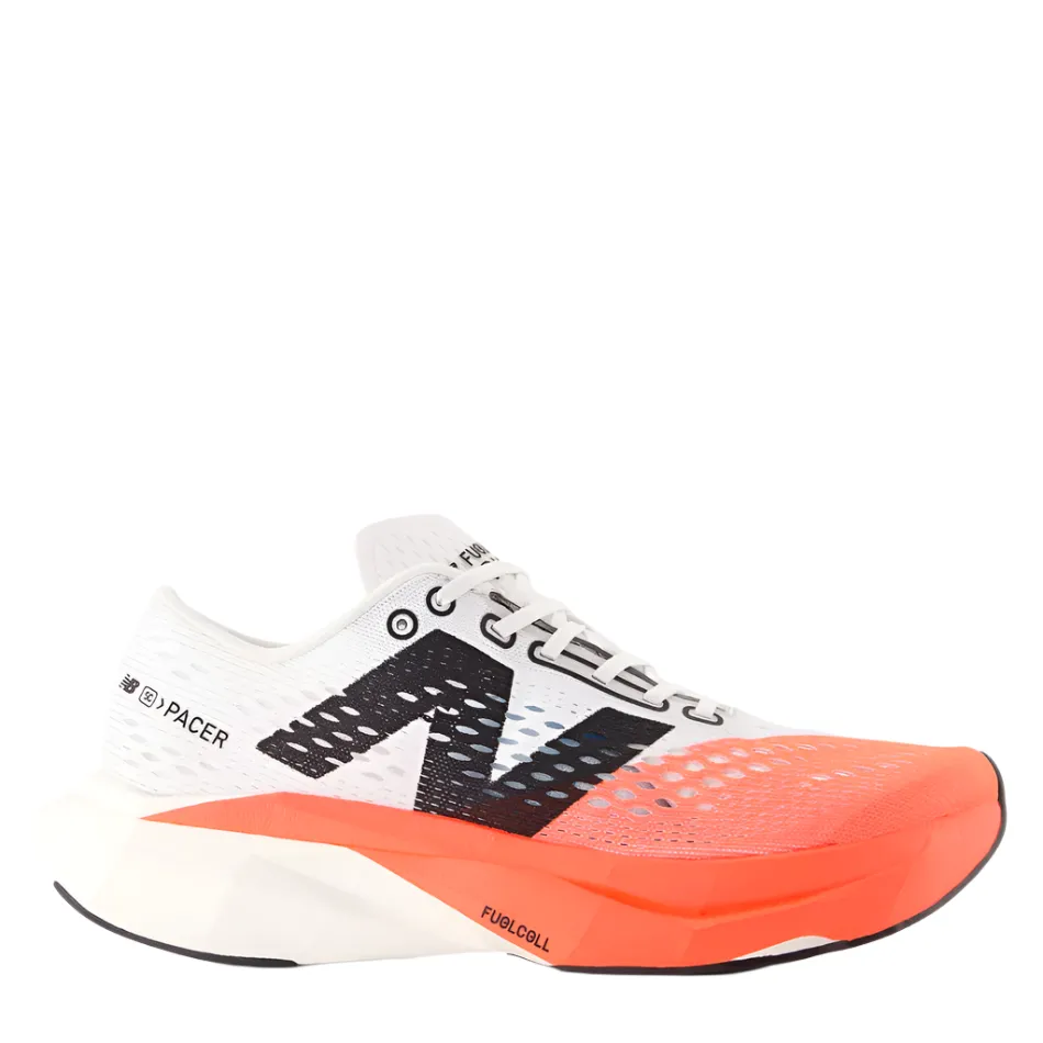 New Balance Women's Fuelcell Supercomp Pacer V2 Running Shoes in Urgent Red/White/Silver Metallic AW25 Sporty Fit