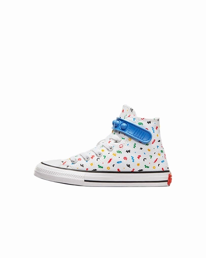 Shock Absorbing Midsole Converse scarpa sneakers da bambini in tela Chuck Taylor All Star Easy On Doodles A06316C bianco