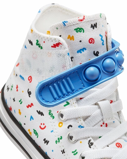 weekend - running essential shoes Top-rated Converse scarpa sneakers da bambini in tela Chuck Taylor All Star Easy On Doodles A06316C bianco