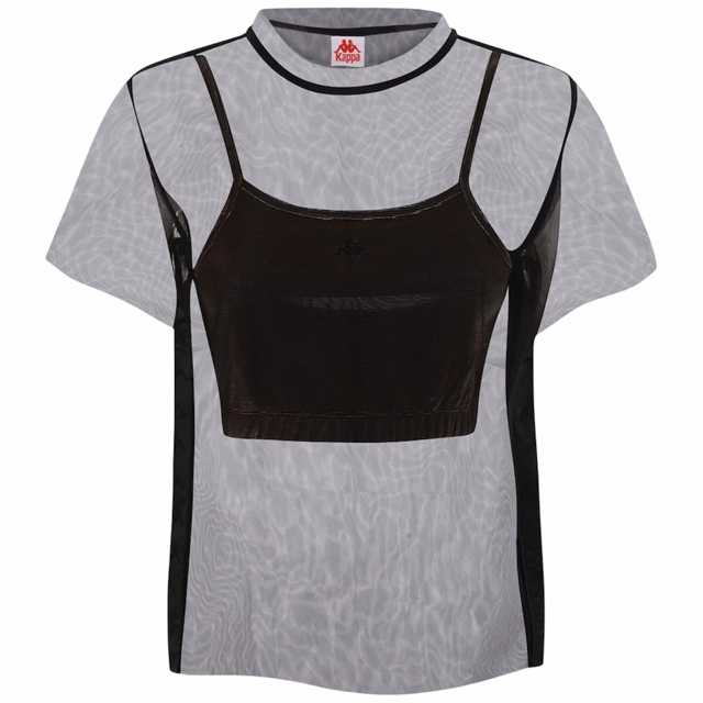 high pressure Kappa maglietta velo e top da donna 222 BANDA Sparkle Eder 3115W8W nero bronzo