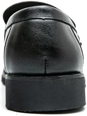 HOOENG Oxford Formal Shoes for Men Slip On Pointed Toe Vegan Leather Apron Toe Monk Strap Slip Resistant Low Top Anti-Slip Block Heel Working