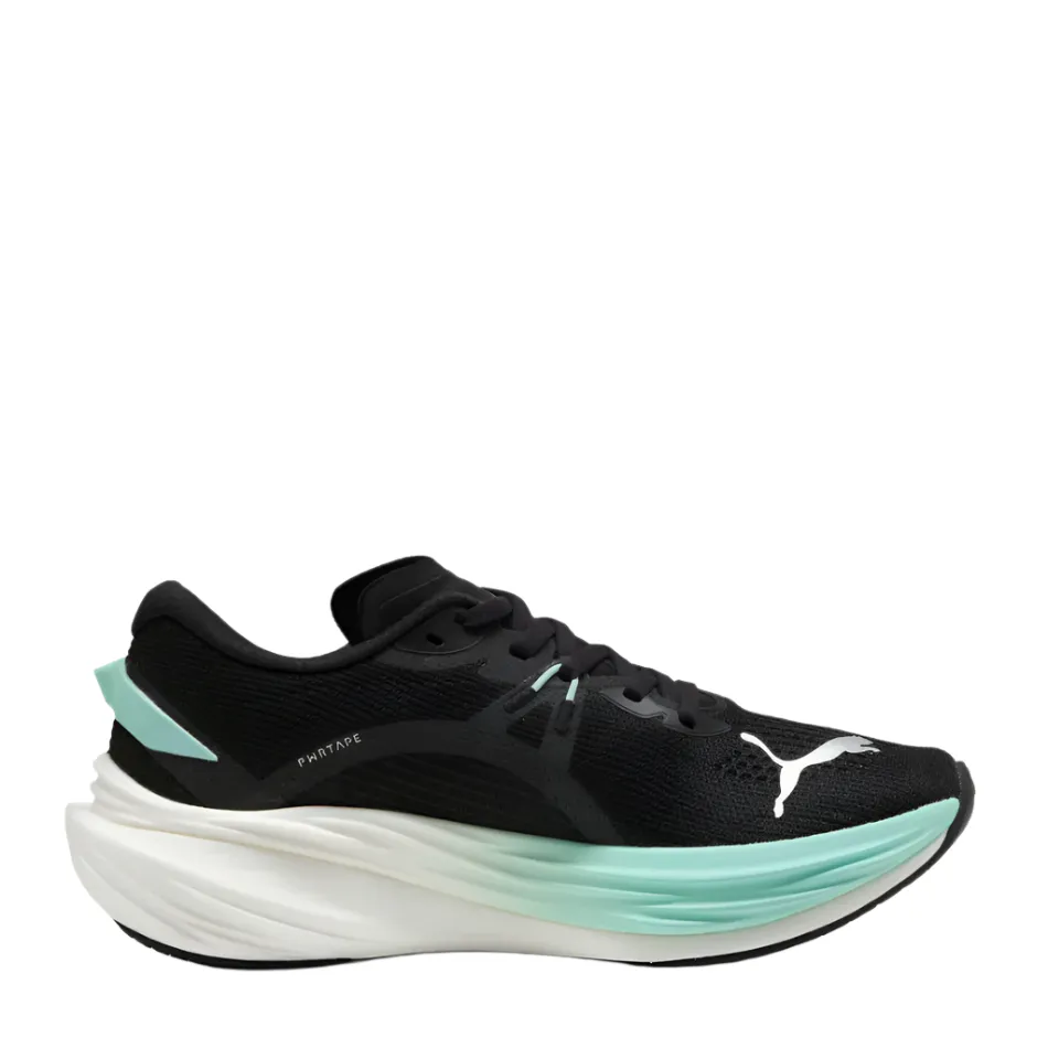 Thermoplastic Plate PUMA Women's Deviate NITRO 3 Running Shoes in PUMA Black/Mint Melt AW25