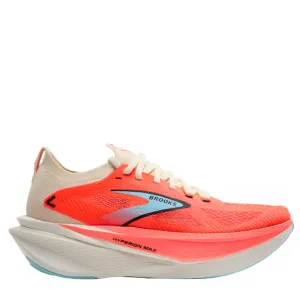 Ankle Hugging Design Brooks Women's Hyperion Max 3 Running Shoes in Coconut/Fiery Coral/Atomizer AW25