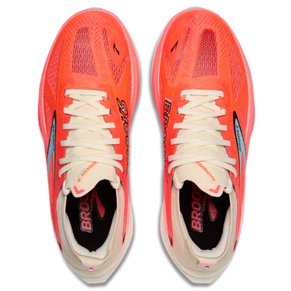 Brooks Women's Hyperion Max 3 Running Shoes in Coconut/Fiery Coral/Atomizer AW25 Soft Arch Wear Resistant Outsole