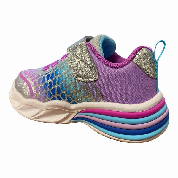 Skechers scarpa da ginnastica da bambina con le luci Light Sweetheart Lights Lovely 302312N-SMLT argento Hyperbolic Heel Counter