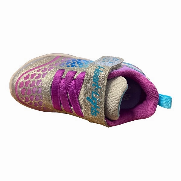 Versatile Performance Air Flow Technology Skechers scarpa da ginnastica da bambina con le luci Light Sweetheart Lights Lovely 302312N-SMLT argento