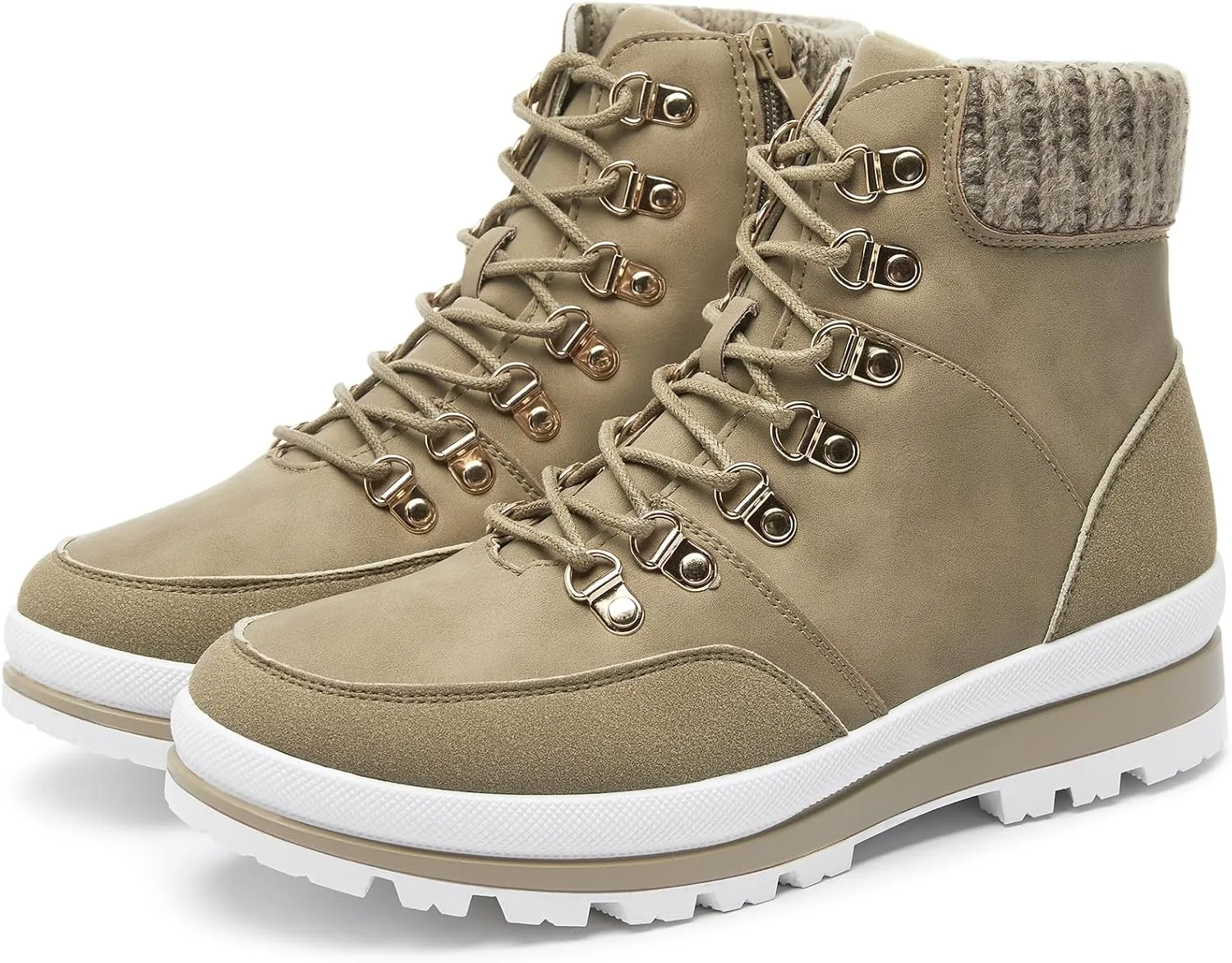 HYPOCRUTE Winter Snow Boots for Women Water Resistant Hiking Work Boots Womens Snow Ankle Boots Comfortable Outdoor Shoes