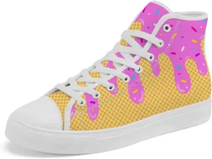 Ice Cream High Top Canvas Shoes for Men Women High Top Sneakers Lace Up Casual Shoes Gifts for Boys Girls