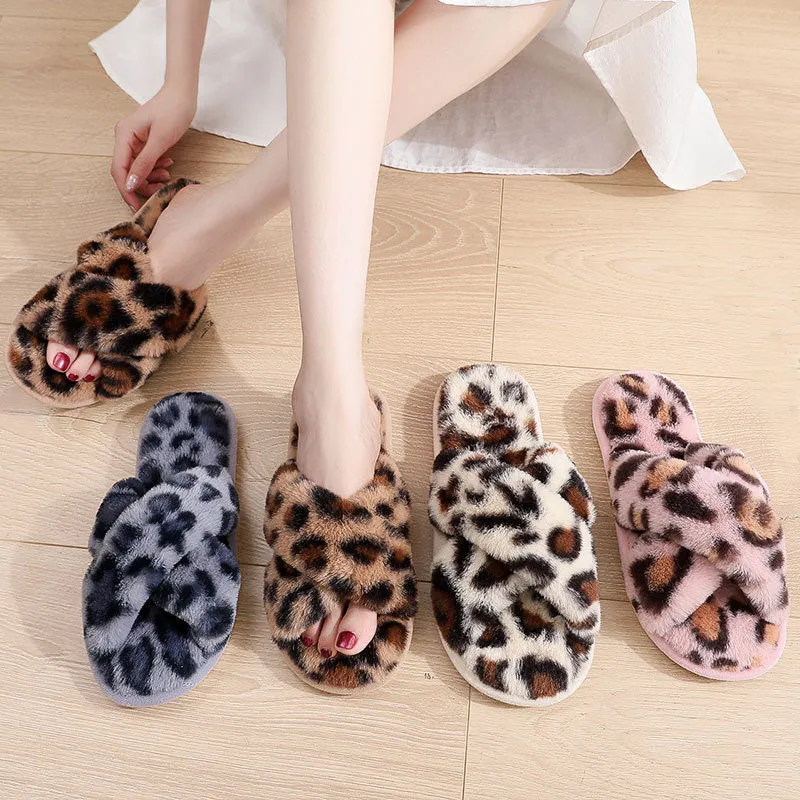 Indoor Cross Plush Slippers