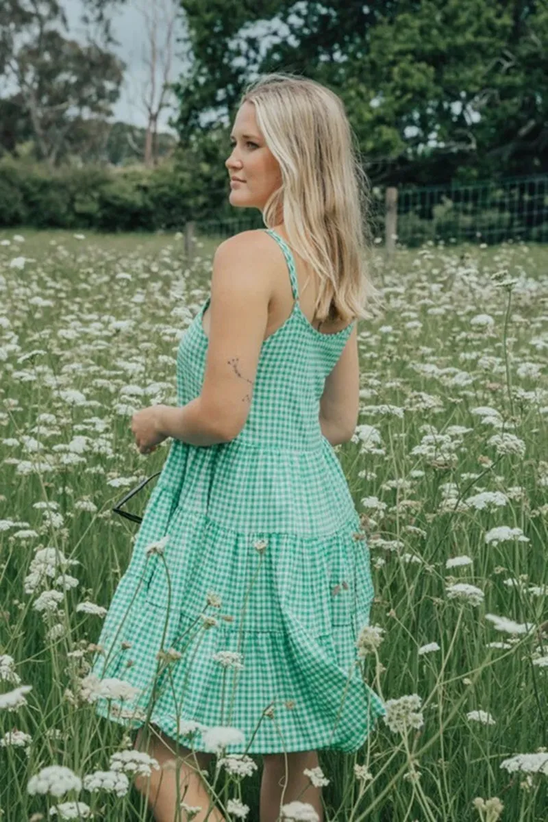 Ivy   Jack - Garden Dress - Green Gingham