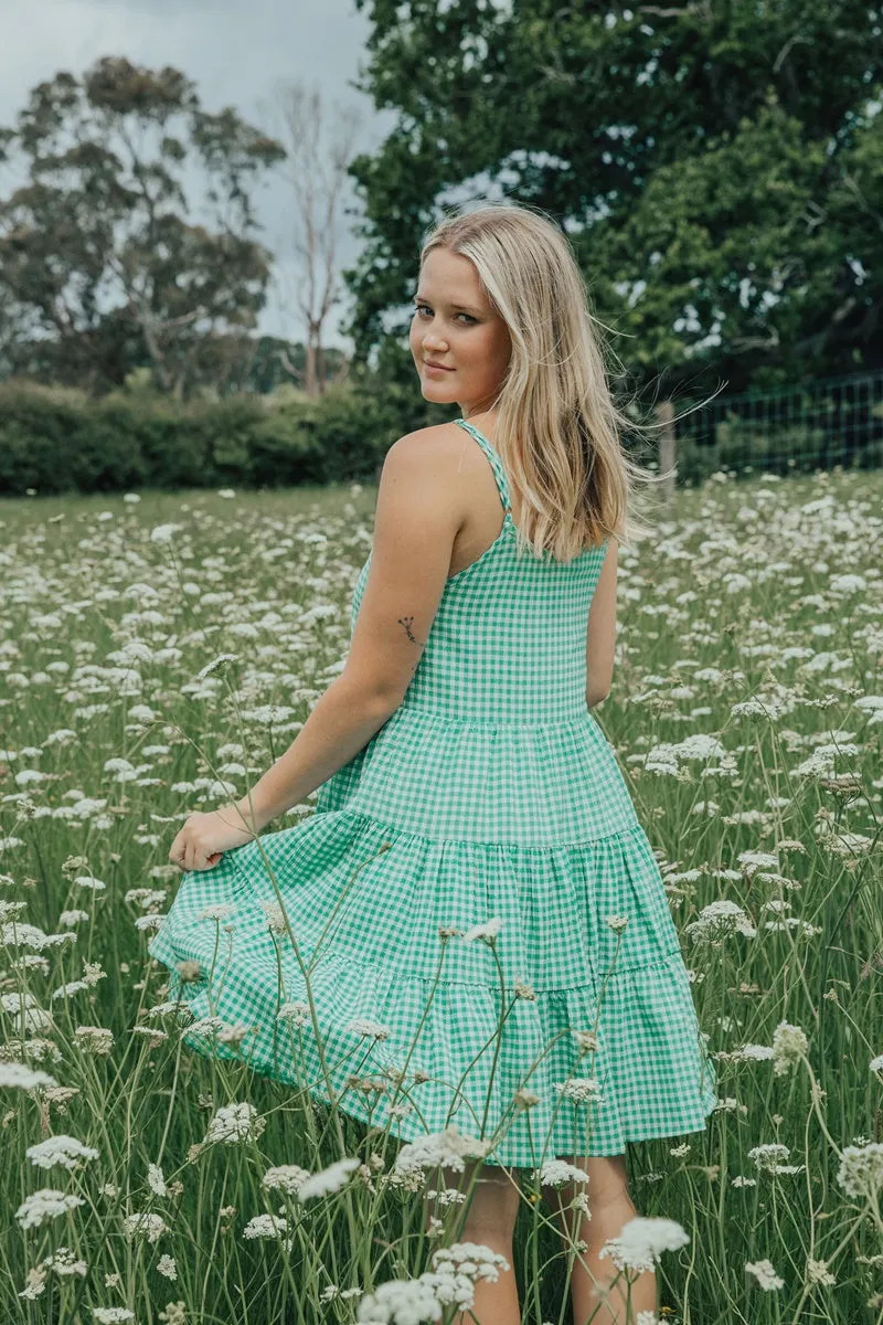 Ivy   Jack - Garden Dress - Green Gingham
