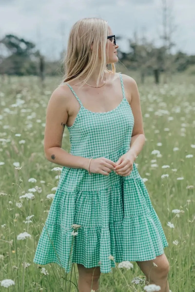 Ivy   Jack - Garden Dress - Green Gingham