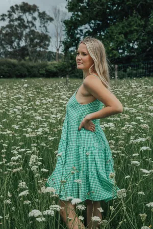 Ivy   Jack - Garden Dress - Green Gingham