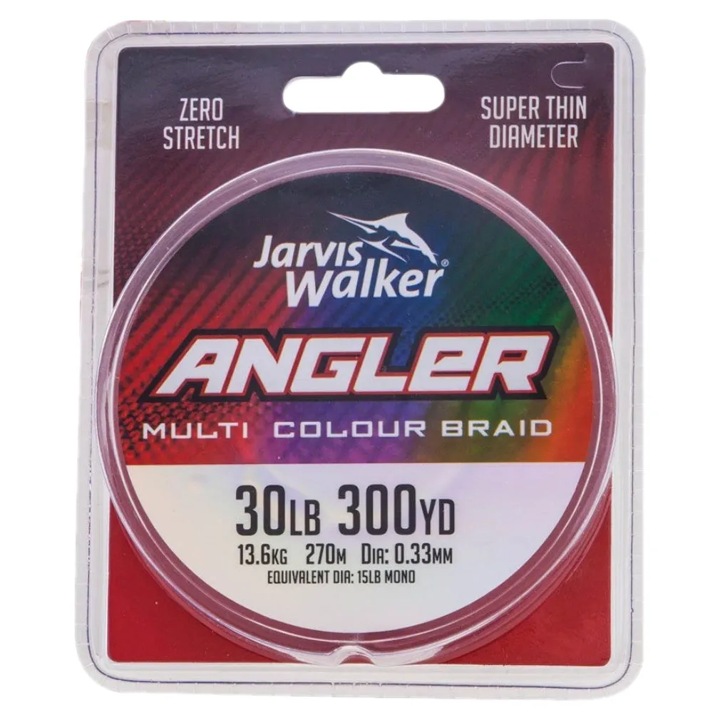 Jarvis Walker 30lb Angler Multi Coloured Braid 270metres