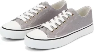 JUDIS Womens Lace Up Canvas Shoes Low Top Fashion Sneakers Casual Tennis Walking Shoes