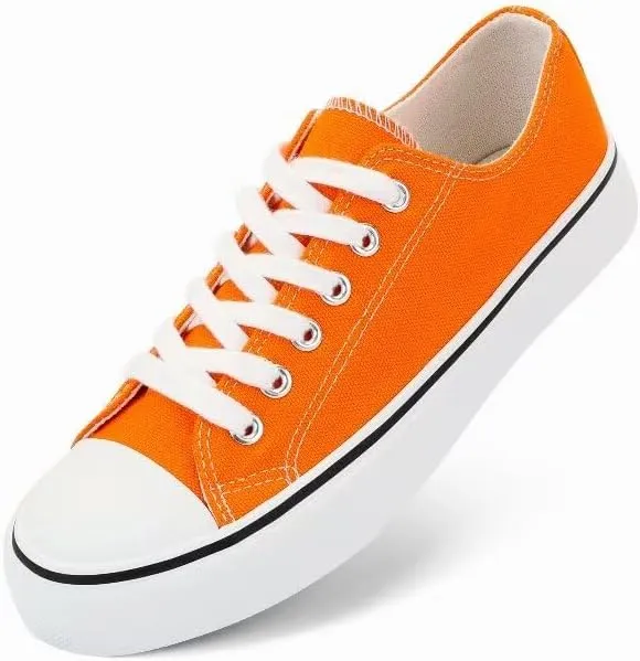 JUDIS Womens Lace Up Canvas Shoes Low Top Fashion Sneakers Casual Tennis Walking Shoes