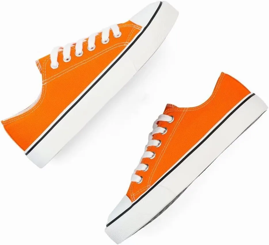 JUDIS Womens Lace Up Canvas Shoes Low Top Fashion Sneakers Casual Tennis Walking Shoes