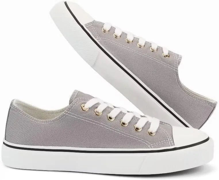 JUDIS Womens Lace Up Canvas Shoes Low Top Fashion Sneakers Casual Tennis Walking Shoes