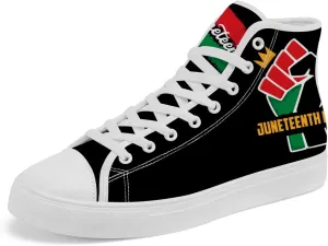 Juneteenth High Top Sneakers Black Month History High Top Canvas Shoes Lace Up Casual Shoes Gifts for Men Women