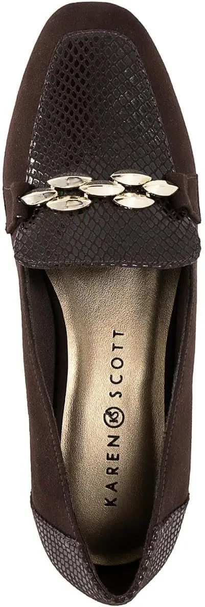 Karen Scott Womens Rahela Faux Suede Loafers