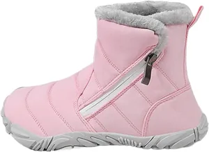 Kids' Winter Snow Boots Warm Anti-Slip Hiking Outdoor Shoes for Boys Girls with Velvet Lined Mid-Top Design Shoes