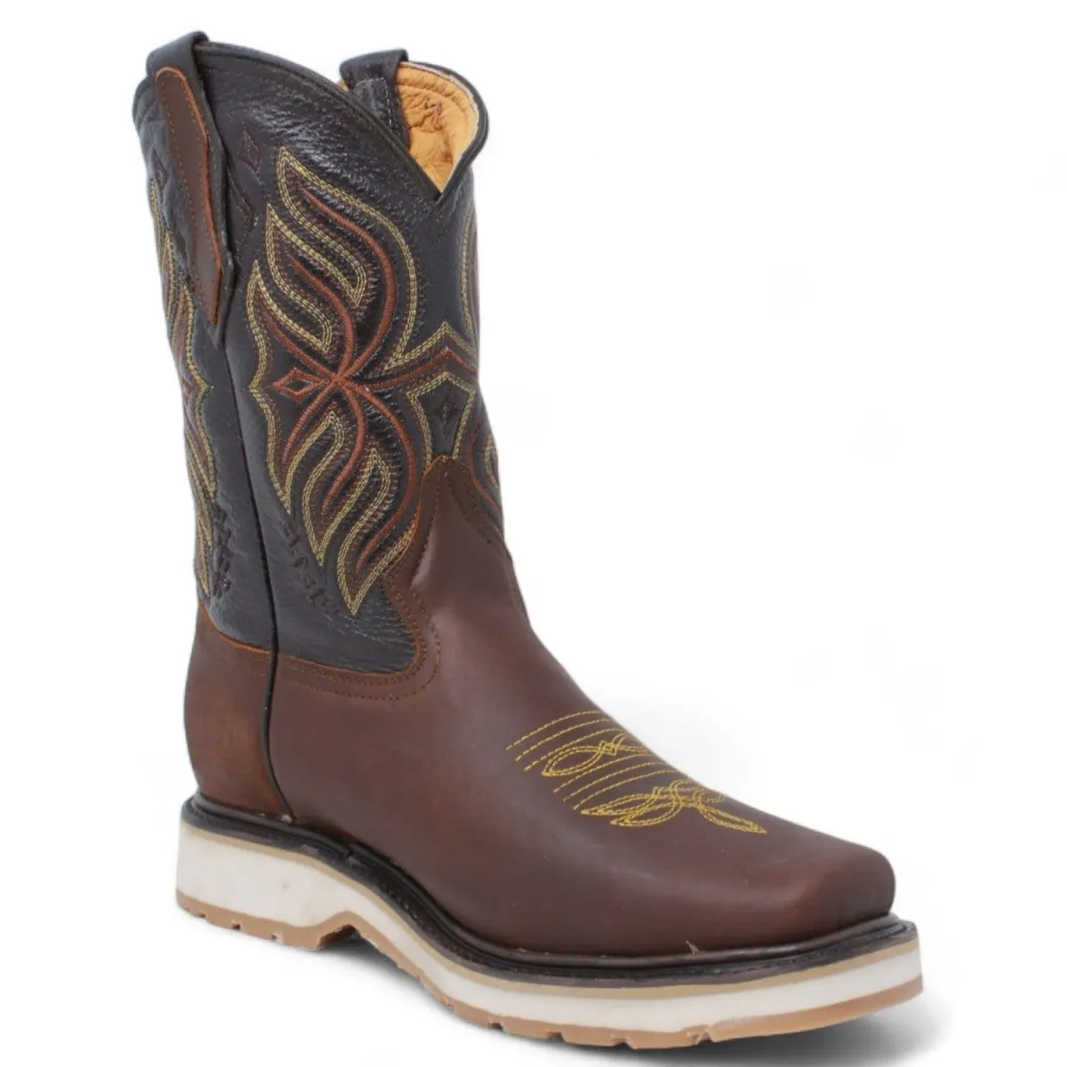 La Carreta Square Toe Work Boot Double Density Brown Caoba