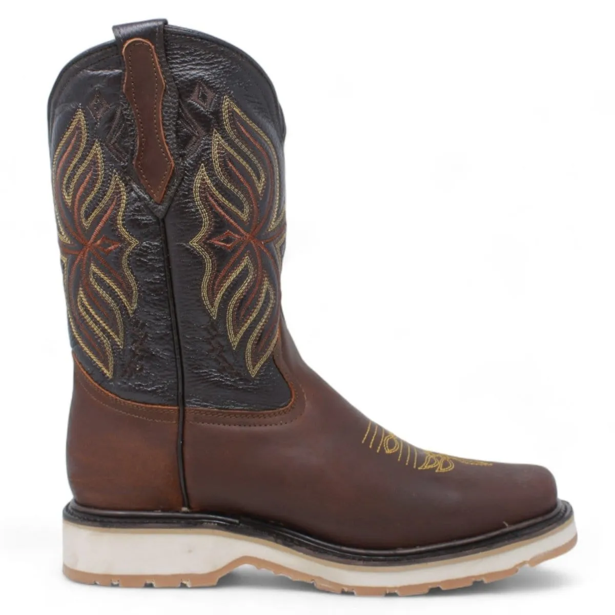 La Carreta Square Toe Work Boot Double Density Brown Caoba