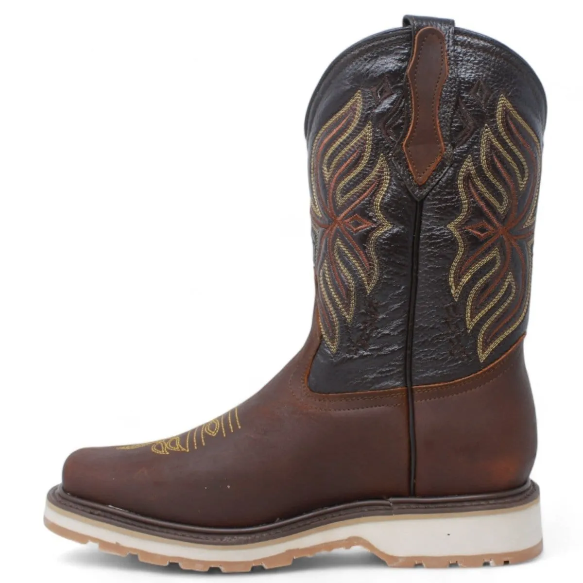 La Carreta Square Toe Work Boot Double Density Brown Caoba