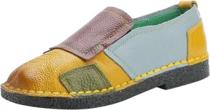 Ladies Fashion Color Blocking Leather Shallow Cut Low Top Comfortable Flat Casual Lot Fashion Men Casual Shoes