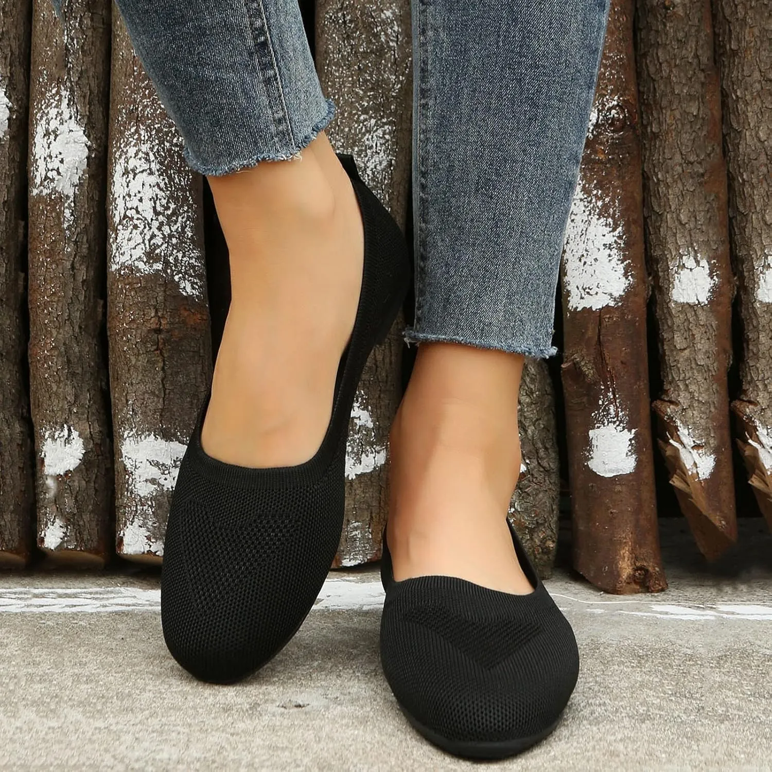Ladies Fashion Solid Color Breathable Mesh Shallow Mouth Comfortable Flat Casual Shoes Women's Casual Shoes Slip on