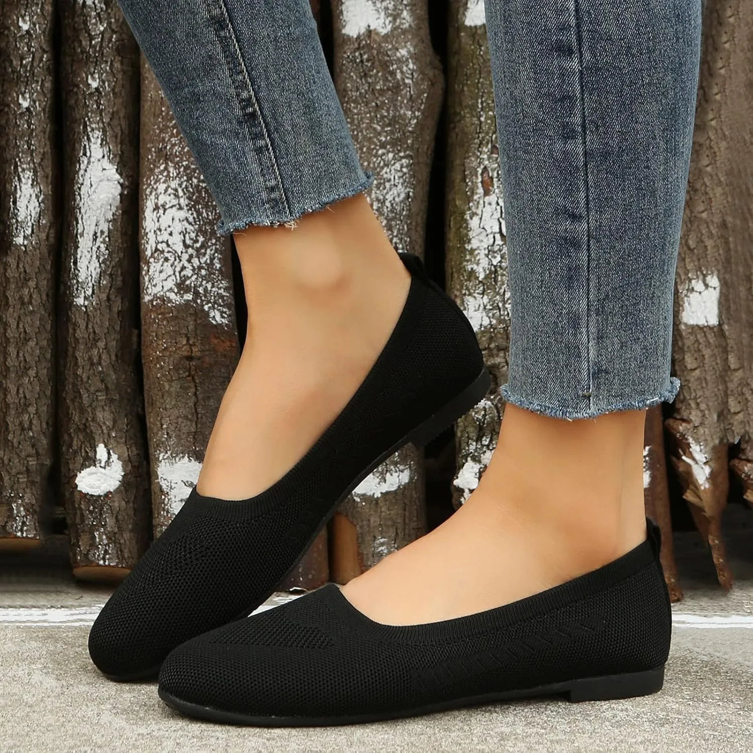Ladies Fashion Solid Color Breathable Mesh Shallow Mouth Comfortable Flat Casual Shoes Women's Casual Shoes Slip on
