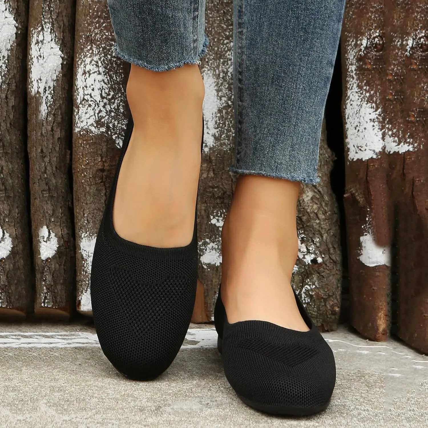 Ladies Fashion Solid Color Breathable Mesh Shallow Mouth Comfortable Flat Casual Shoes Women's Casual Shoes Slip on