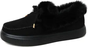 Ladmiple Snow Boots For Women Slip On Warm Fur Lined Winter Ankle Boots Outdoor Short Booties Fashion Comfort Walking Shoes