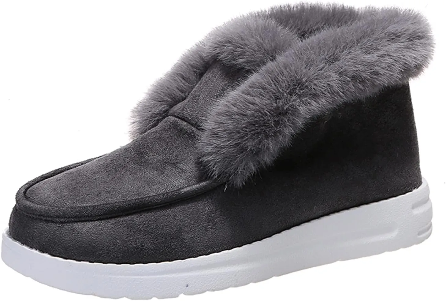 Ladmiple Winter Boots For Women Wide Width Snow Boots Warm Fur Lined Anti-Slip Outdoor Slip On Comfortable Ankle Booties