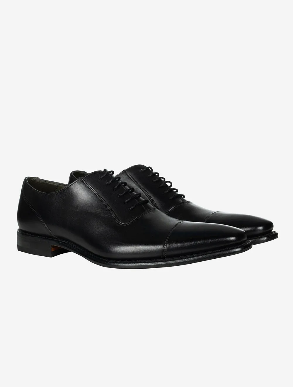 Larch Oxford Toe Cap Shoe Black