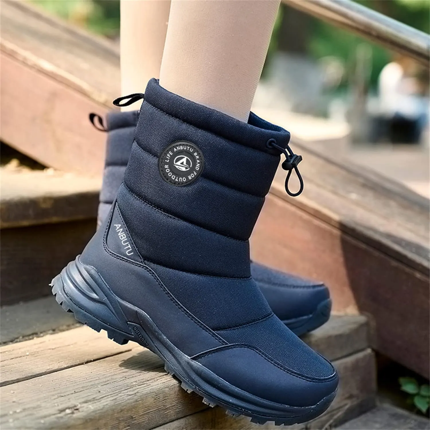 Lausiuoe Snow Boots For Women Waterproof Insulated Wide Width Winter Slip On Ankle Booties Fur Lined Outdoor Shoes