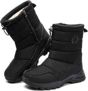 Lausiuoe Snow Boots For Women Waterproof Insulated Wide Width Winter Slip On Ankle Booties Fur Lined Outdoor Shoes